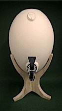 4.3L ceramic water egg with tap on clear, unstained poplar wood stand