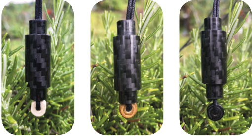 Nature Harmony Spirit Mini-Wands with their wood torus ring in choice of white, wood and black
