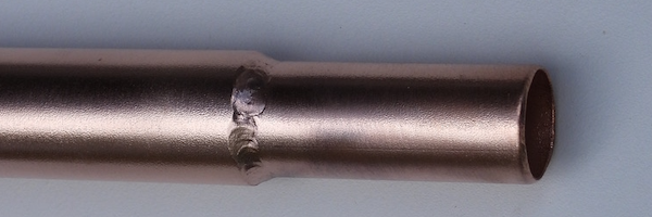 Enlarged view of Copper Vortex Revitaliser Australian sized end permanently brazed on ready for Australian plumbing